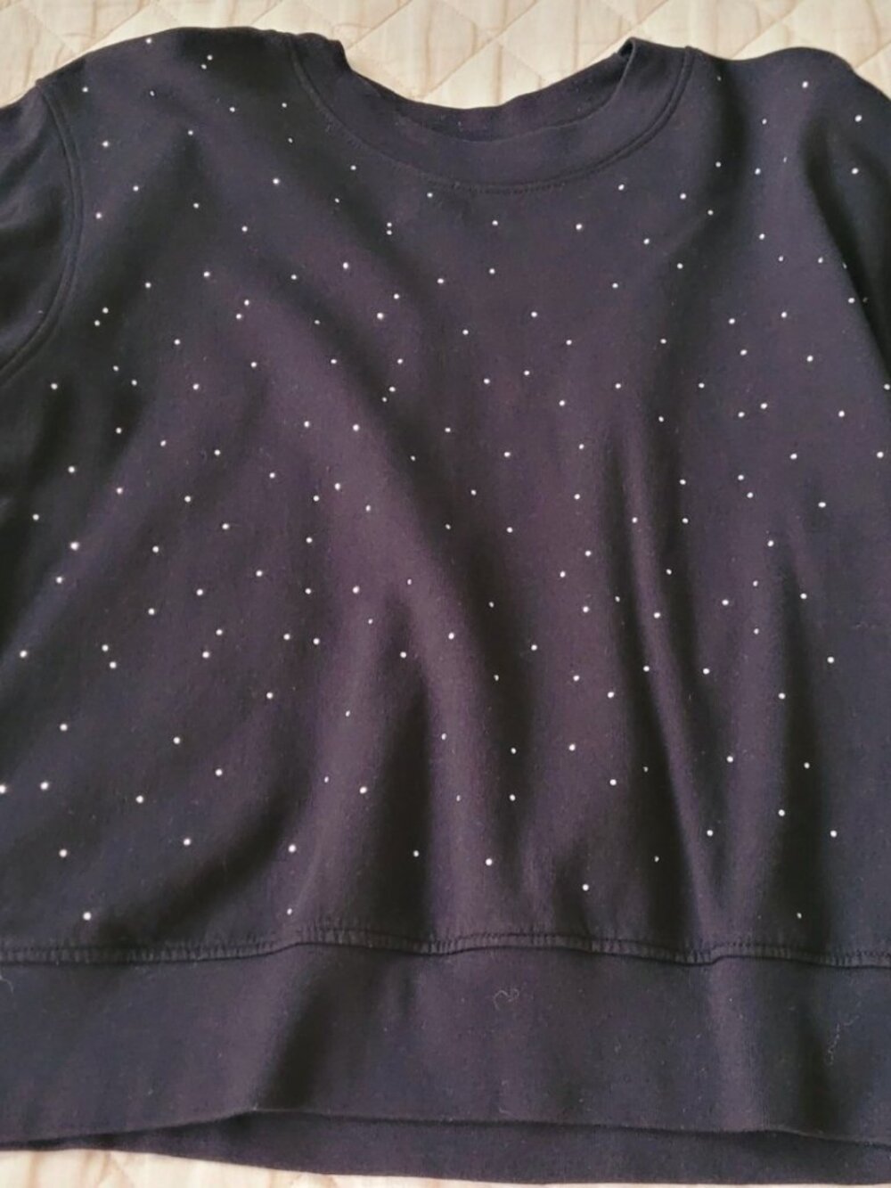 Black Aqua size XS sweatshirt with small crystals on the front.